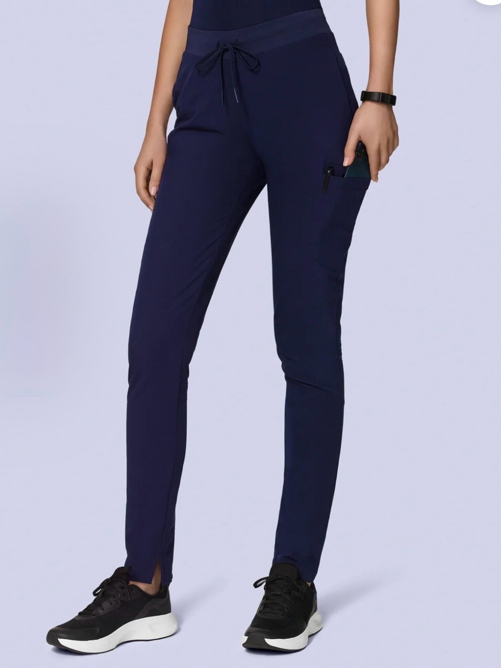 Mandala Slim Navy Scrub Pants